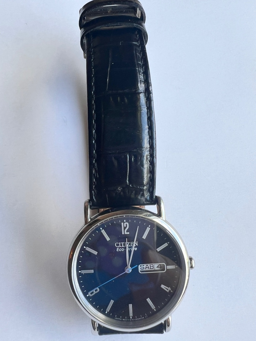 Citizen Eco Drive black leather watch BM8240-03E